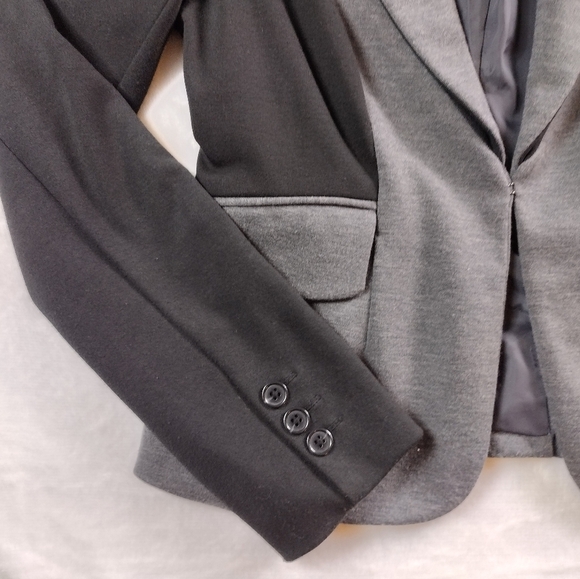 Laundry by Shelli Segal Color Block Blazer Black Gray Size 2 - Picture 3 of 7